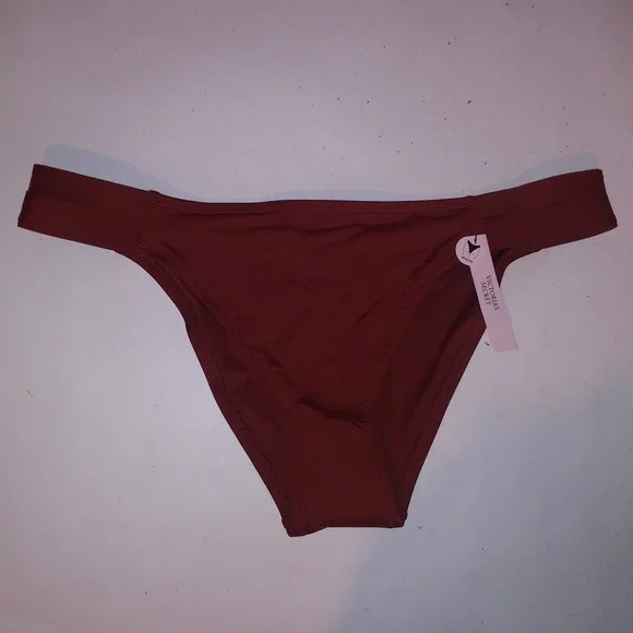 Victoria Secret Swim Bikini Bottom XL Brazilian Ginger Solid Double Strap New - Picture 6 of 10